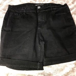 black denim shorts